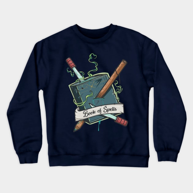 Book Of Spells Crewneck Sweatshirt by Frajtgorski